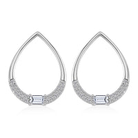 Lustro Stella Finest CZ Earrings in Rhodium Over Sterling Silver