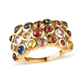 Premium Multi Sapphire Band Ring in Vermeil Yellow Gold Over Sterling Silver (Size 6.0) 2.35 ctw - Sticky add to cart bar
