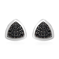 Thai Black Spinel Stud Earrings in Platinum Over Sterling Silver 0.75 ctw