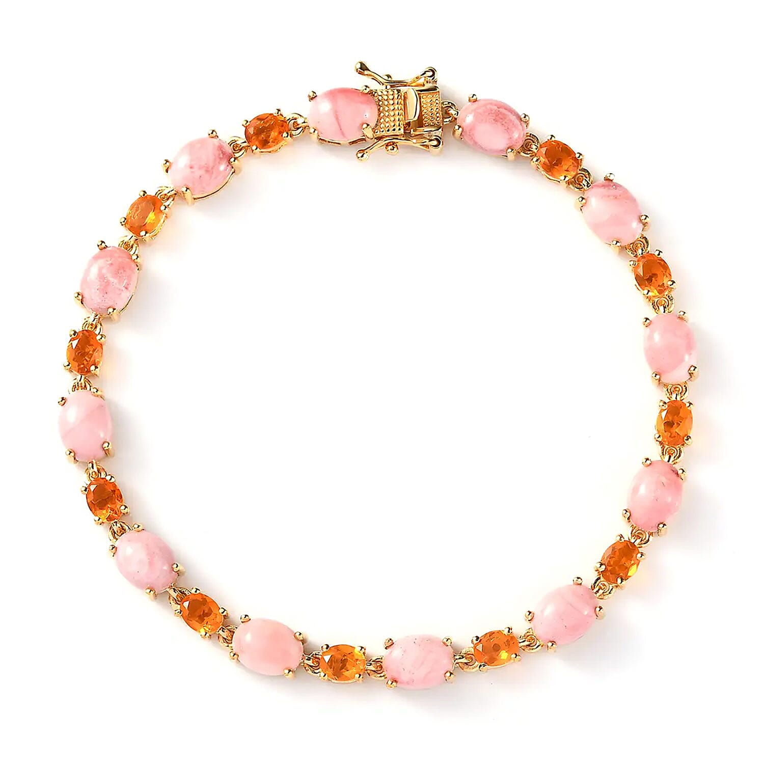 Premium Oregon Sunrise Peach Opal, Salamanca Fire Opal Bracelet in Vermeil YG Over Sterling Silver (7.25 In) 15.40 ctw