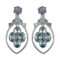 Blue Zircon and Tanzanite Earrings in Platinum Over Sterling Silver 6.50 ctw - Sticky add to cart bar