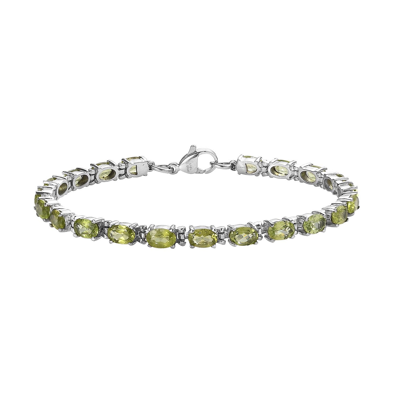 Peridot Bracelet in Stainless Steel (7.25 In) 10.70 ctw
