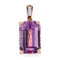 Luxoro 14K Rose Gold AAA Patroke Kunzite and G-H I3 Diamond Pendant 9.85 ctw - Sticky add to cart bar