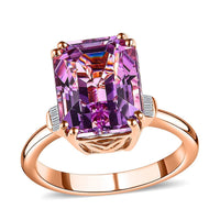Luxoro 14K Rose Gold AAA Patroke Kunzite, Diamond (G-H, I1) Ring (Size 6.0) (4.70 g) 6.35 ctw