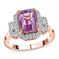 Luxoro 10K Rose Gold AAA Patroke Kunzite, Diamond (G-H, I3) (0.30 cts) Halo Ring (Size 6.0) 3.35 ctw - Sticky add to cart bar