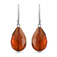 Baltic Dark Amber Earrings in Sterling Silver