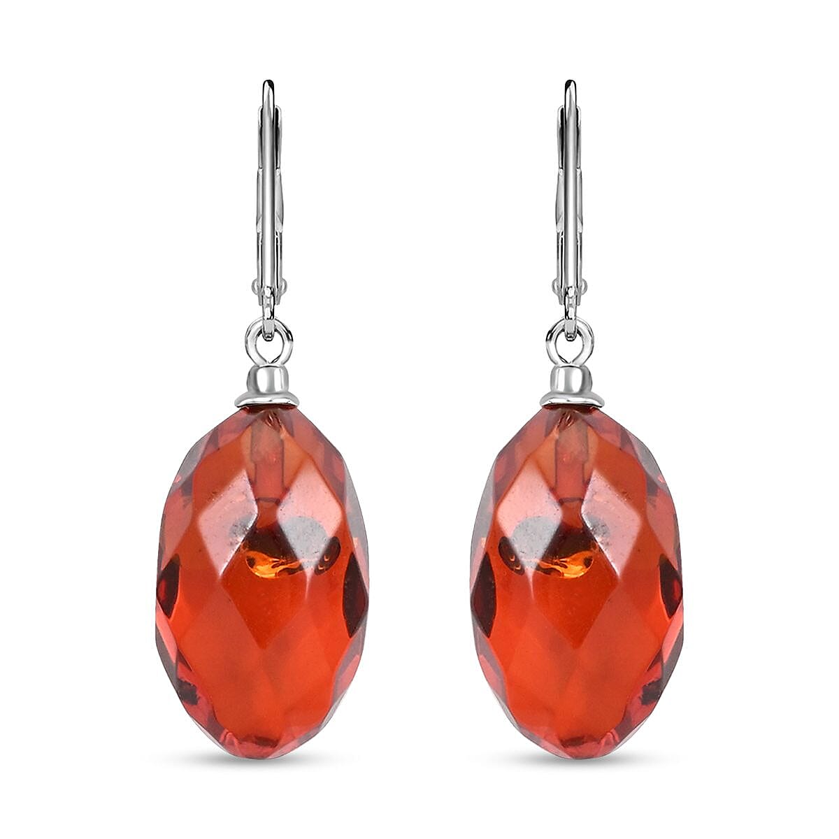 Baltic Amber Fancy Earrings in Sterling Silver