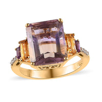 Doorbuster Premium Anahi Ametrine and Multi Gemstone Ring in Vermeil Yellow Gold Over Sterling Silver (Size 10.0) 6.10 ctw