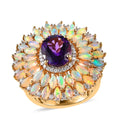 One Time Only Premium Mashamba Amethyst, Multi Gemstone Cocktail Ring in Vermeil YG Over Sterling Silver (Size 10.0) 5.50 ctw - Sticky add to cart bar
