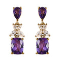 Premium Mashamba Amethyst and White Zircon Dangling Earrings in Vermeil Yellow Gold Over Sterling Silver 4.00 ctw - Sticky add to cart bar