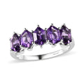 Premium Mashamba Amethyst 5 Stone Ring in Platinum Over Sterling Silver (Size 10.0) 2.90 ctw - Sticky add to cart bar