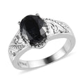 Blue Topaz Solitaire Ring in Stainless Steel (Size 10.0) 2.25 ctw - Sticky add to cart bar