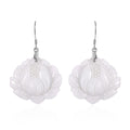 Natural Jade Carved Lotus Dangle Earrings in Rhodium Over Sterling Silver 250.00 ctw - Sticky add to cart bar