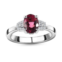 Rhapsody 950 Platinum AAAA Natural Calabar Pink Tourmaline and E-F VS Diamond Ring 5.65 Grams 1.35 ctw
