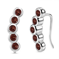 Premium African Amethyst 1.10 ctw Earrings in Rhodium Over Sterling Silver