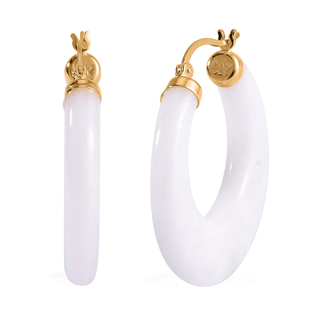 Natural Jade Earrings in Vermeil Yellow Gold Over Sterling Silver 70.00 ctw