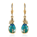 Peacock Quartz (Triplet) and White Zircon 6.75 ctw Earrings in Vermeil Yellow Gold Over Sterling Silver - Sticky add to cart bar