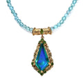 Peacock Quartz (Triplet) and Chrome Diopside Pendant with Paraiba Apatite Beaded Necklace 18-20 Inches in Vermeil YG Over Sterling Silver 44.70 ctw - Sticky add to cart bar