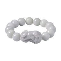 Natural Jade Beaded Stretch Pixiu Charm Bracelet 355.00 ctw