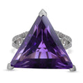 African Amethyst and White Zircon Ring in Platinum Over Sterling Silver (Size 6.0) 16.90 ctw - Sticky add to cart bar