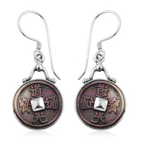 Sajen Silver Mother Of Pearl Coin Earrings in Sterling Silver