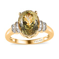 AAA Yellow Triphane, Moissanite Ring in Vermeil YG Over Sterling Silver (Size 10.0) 4.85 ctw - Sticky add to cart bar