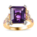 AAA Mashamba Amethyst, Multi Gemstone Ring in Vermeil YG Over Sterling Silver (Size 10.0) 6.00 ctw - Sticky add to cart bar