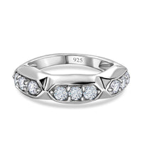 Moissanite 0.54 ctw Band Ring in Platinum Over Sterling Silver (Size 8)