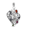 Artisan Crafted Pinolith and Multi Gemstone Fancy Pendant in Sterling Silver 26.15 ctw - Sticky add to cart bar