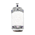 Sajen Silver Carved Bone and Multi Gemstone Pendant in Sterling Silver 4.00 ctw - Sticky add to cart bar