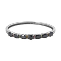 Midnight Sapphire and Multi-Tourmaline Bangle Bracelet in Stainless Steel (6.50 In) 20.25 ctw