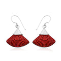 Sajen Silver Simulated Cinnabar Carved Dangle Earrings in Sterling Silver 21.20 ctw - Sticky add to cart bar