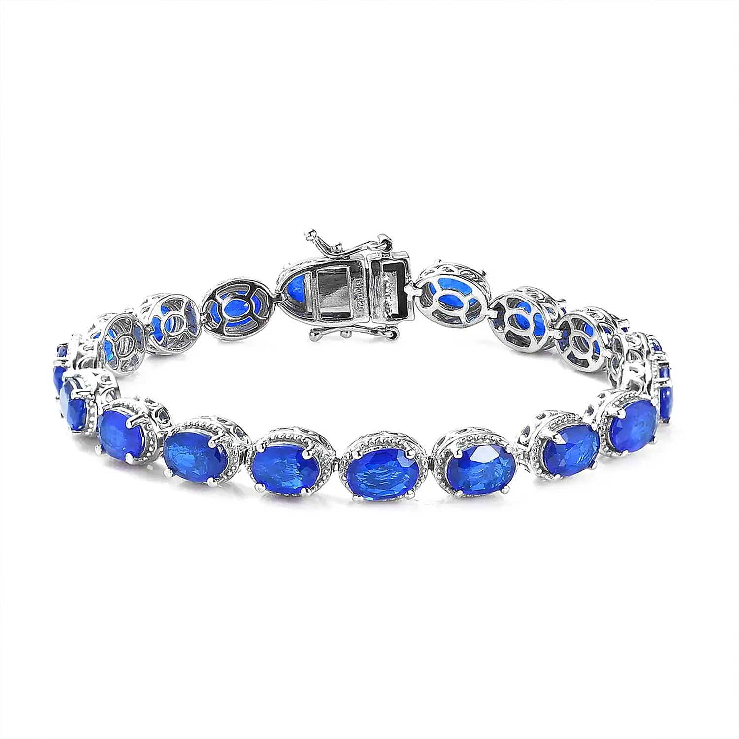 Tanzanian Blue Spinel (DF) Tennis Bracelet in Platinum Over Sterling Silver (8.00 In) 18.75 ctw