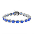 Tanzanian Blue Spinel (DF) Tennis Bracelet in Platinum Over Sterling Silver (8.00 In) 18.75 ctw - Sticky add to cart bar