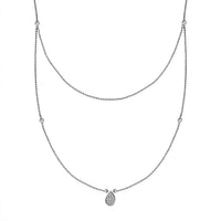 Diamond Fancy Necklace 18 Inches in Rhodium Over Sterling Silver 0.15 ctw