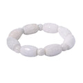 Natural Jade Carved Barrel and Beaded Stretch Bracelet 326.00 ctw - Sticky add to cart bar