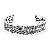 Bali Legacy Sterling Silver Lion Cuff Bracelet (7.25 In) 38.75 Grams