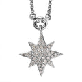 Diamond Celestial Star Burst Necklace 18 Inches in Rhodium Over Sterling Silver 0.33 ctw - Sticky add to cart bar