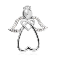 Diamond Pendant in Rhodium Over Sterling Silver 0.10 ctw
