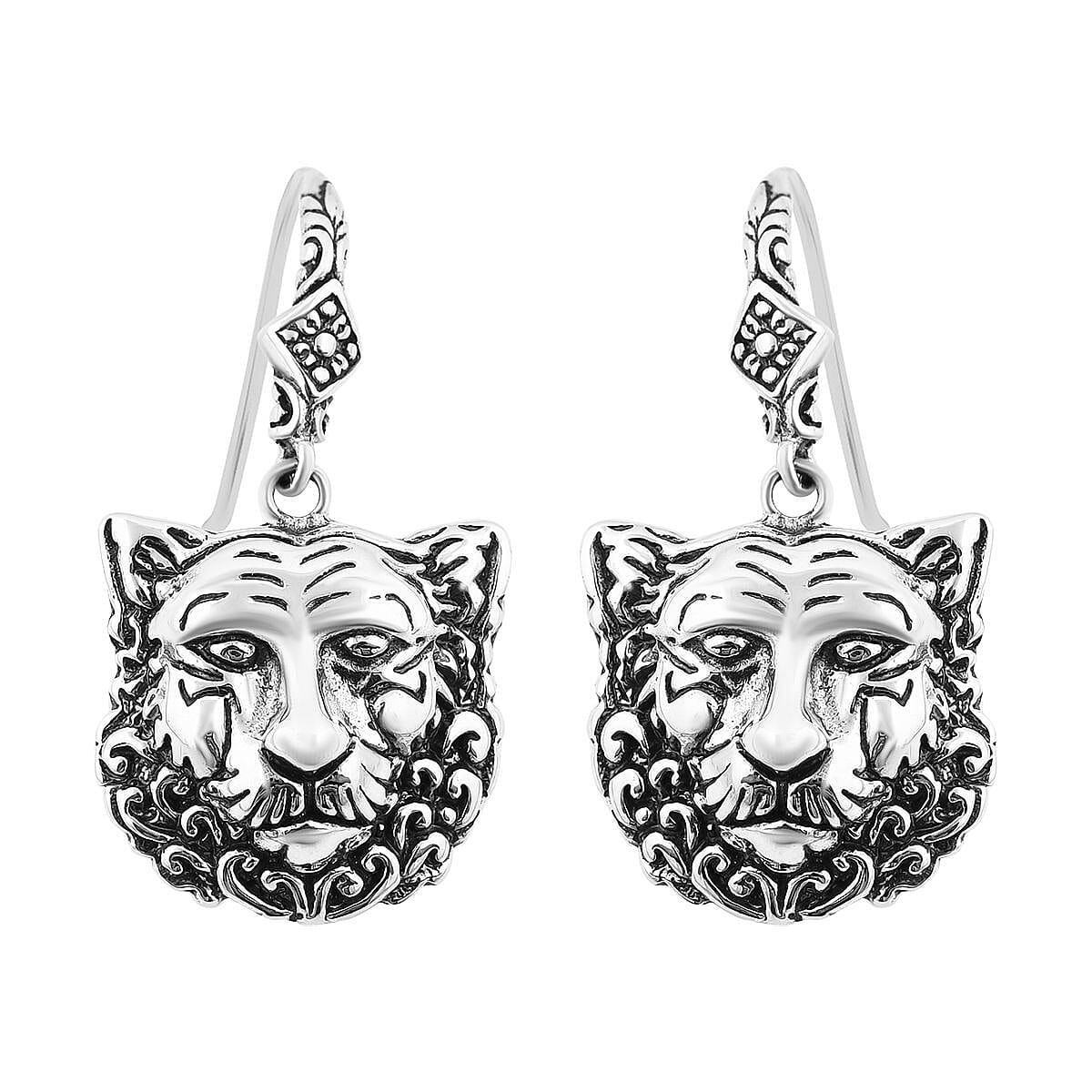 Bali Legacy Sterling Silver Lion Earrings 19 Grams