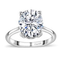 Moissanite Solitaire Ring in Platinum Over Sterling Silver (Size 10.0) 3.65 ctw