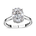 Moissanite Solitaire Ring in Platinum Over Sterling Silver (Size 10.0) 2.70 ctw - Sticky add to cart bar