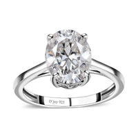 Moissanite Solitaire Ring in Platinum Over Sterling Silver (Size 10.0) 2.70 ctw