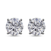 Moissanite Stud Earrings in Platinum Over Sterling Silver 2.90 ctw