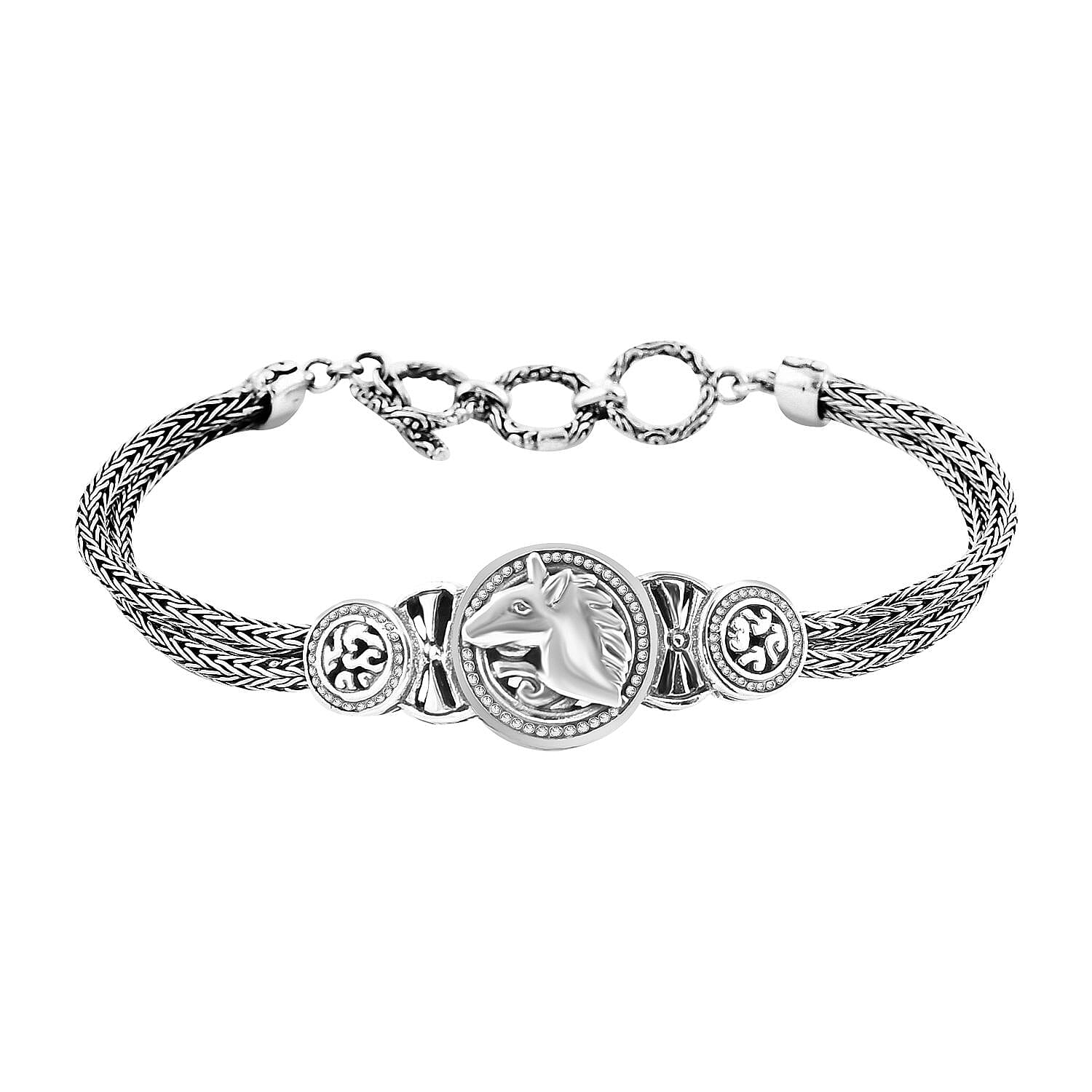 One Time Only Bali Legacy Sterling Silver Dragonfly Bracelet (7.25 In) (19.00 g)