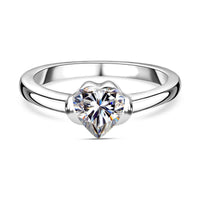 Moissanite Ring in Platinum Over Sterling Silver (Size 10.0) 0.67 ctw