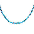 Sleeping Beauty Turquoise 41.35 ctw Tennis Necklace 18 Inches in Platinum Over Sterling Silver - Sticky add to cart bar