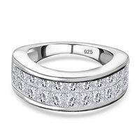 White Moissanite Ring in Platinum Over Sterling Silver (Size 10.0) 3.52 ctw