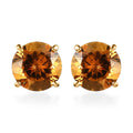 Premium Mocha Scapolite Solitaire Stud Earrings in Vermeil Yellow Gold Over Sterling Silver 3.25 ctw - Sticky add to cart bar