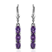 Premium Mashamba Amethyst Lever Back Earrings in Platinum Over Sterling Silver 2.50 ctw